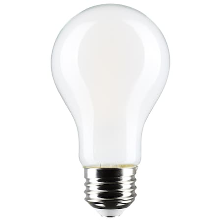 Satco 8W A19 LED Lamp, Soft White, 3000K, Medium Base, 120V, 4-Pack, 4PK S12467